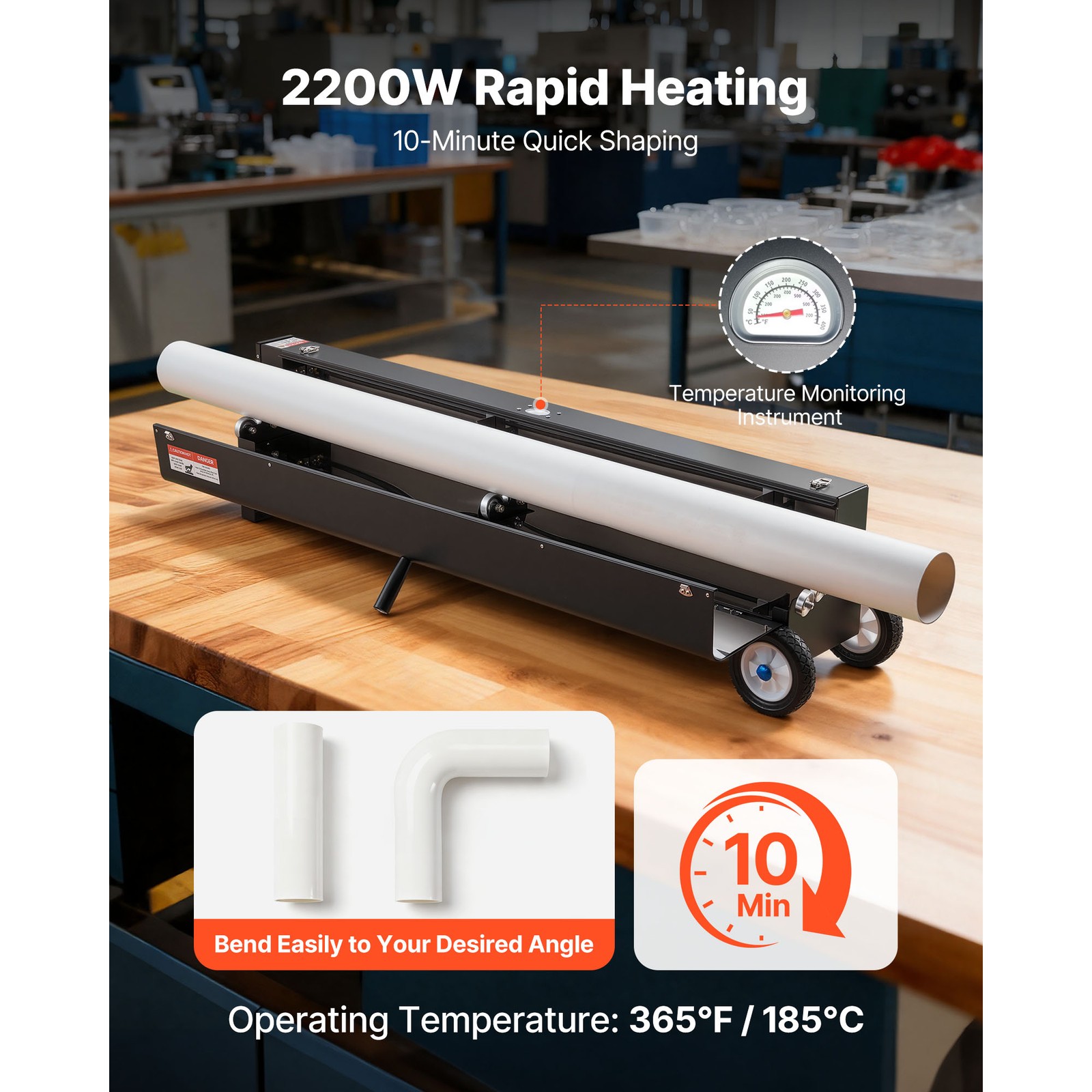 Uimoso 1/2" - 4" Electric PVC Conduit Heater Bender for Pipe Bending 2200W Power