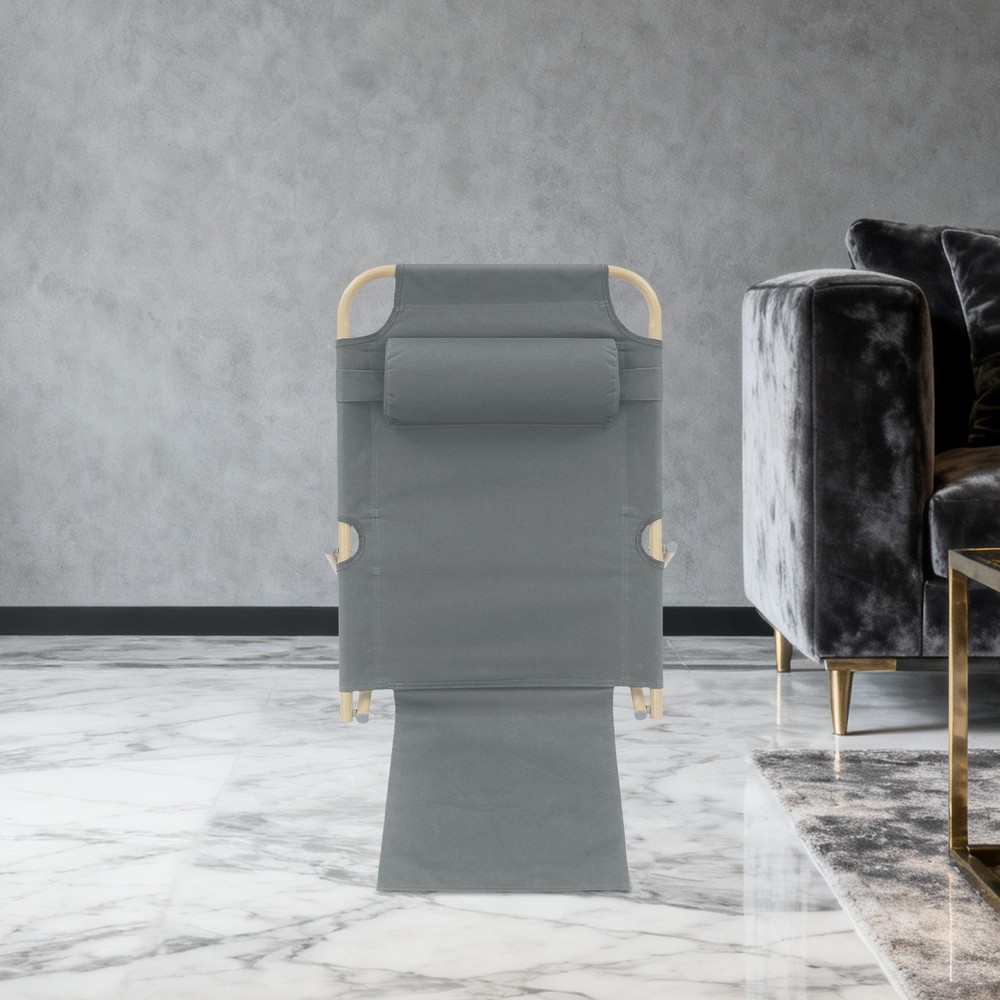 Modern Folding Adjustable Sit up Back Rest Portable Lifting Bed Backrest Grey US