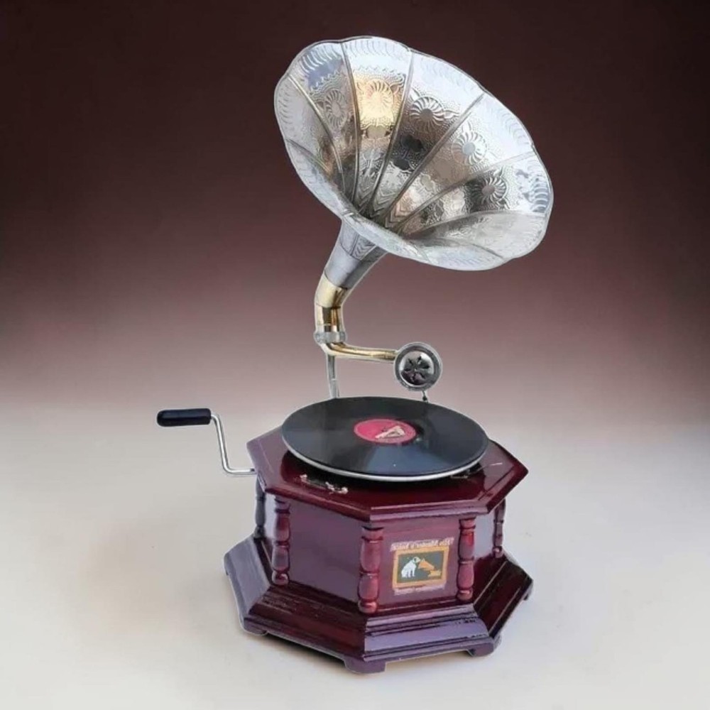 Antique Gramophone, Fully Functional Working Phonograph, win-up record player