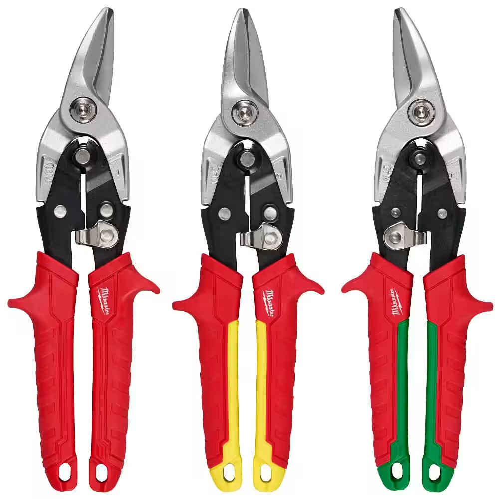 Left, Right, and Straight Aviation Snips Set (3-Pack)