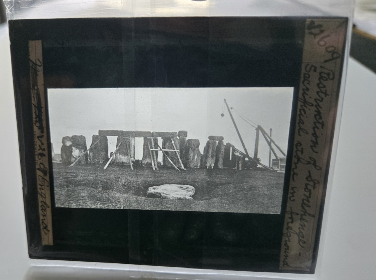 5 Antique Stonehenge Magic Lantern Slides - GWW Photographer - Glass Slides