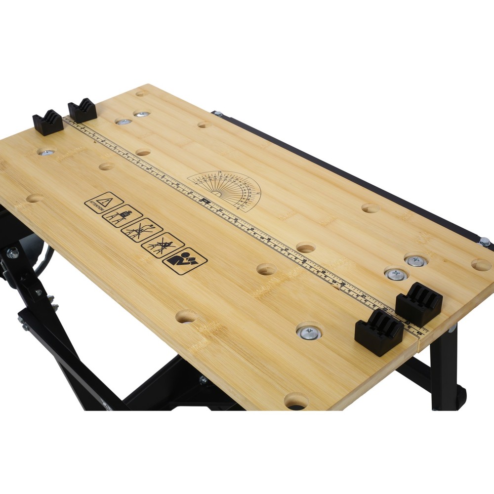 Portable Foldable Workbench, 550LB Capacity, Adjustable Jaws & Vertical Clamping