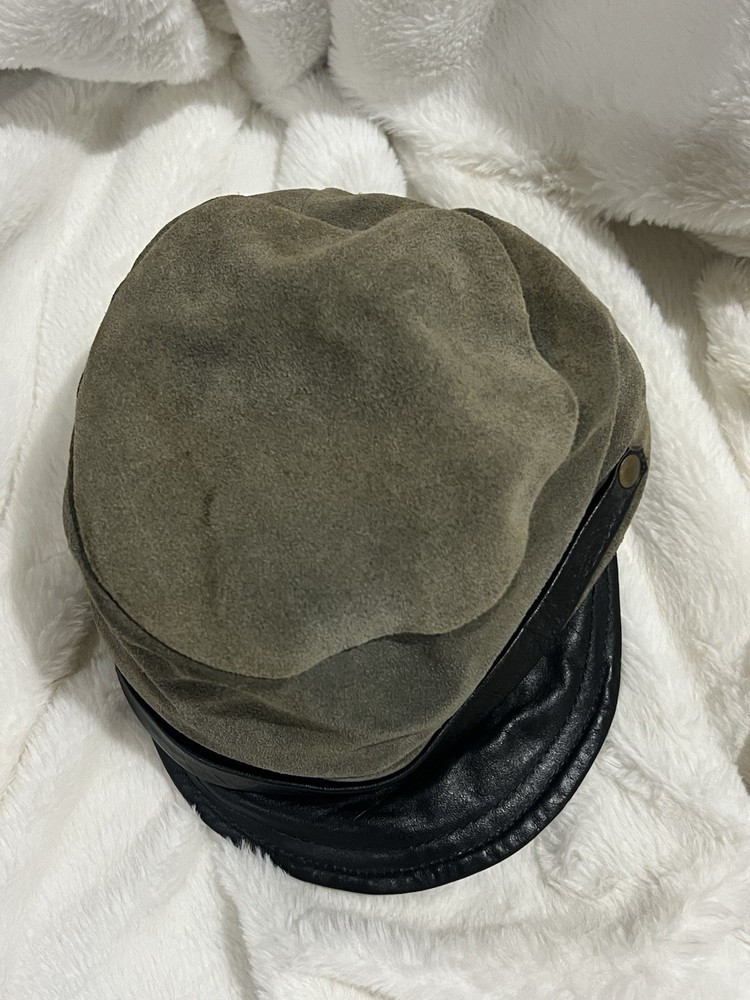 Vintage Reenactment Leather & Suede Cap Hat