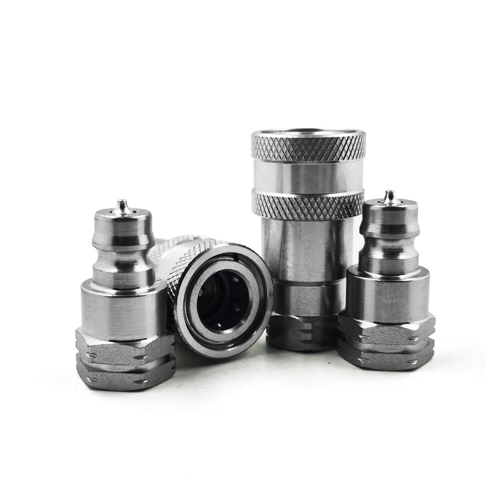 2 sets 1/4" NPT Thread ISO 7241-A Hydraulic Quick Connect Coupling Coupler