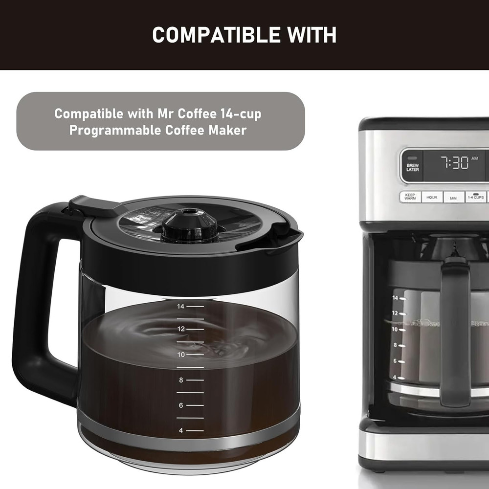 14-Cup Coffee Pot Replacement Carafe Compatible with Mr. Coffee 14-Cup Programma