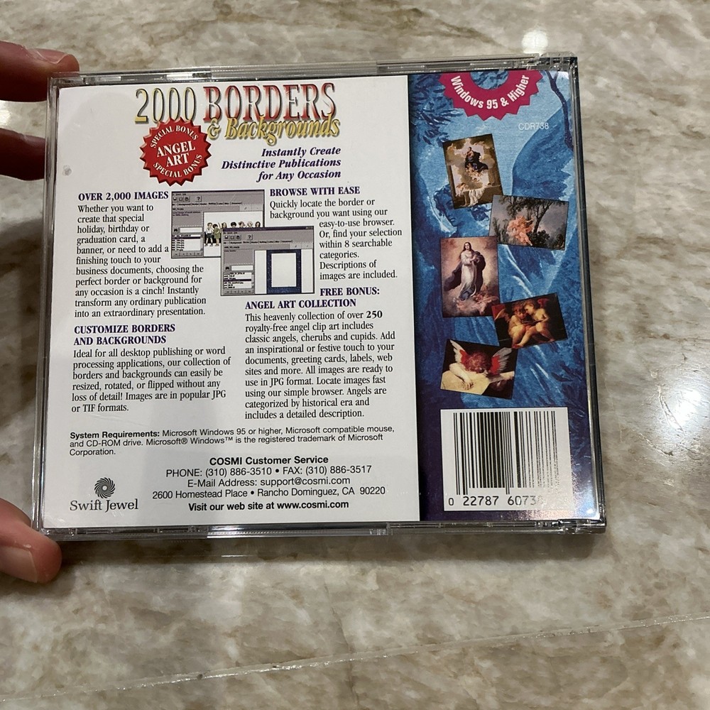 2000 Borders & Backgrounds Deluxe Edition PC CD ROM Windows 98 XP Compatible