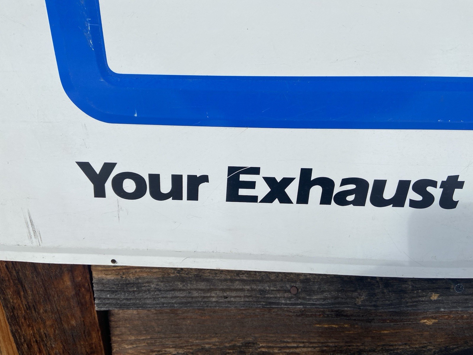 Rare Version Vintage Walker Mufflers Advertisement Sign Embossed Letters 3' X 2’