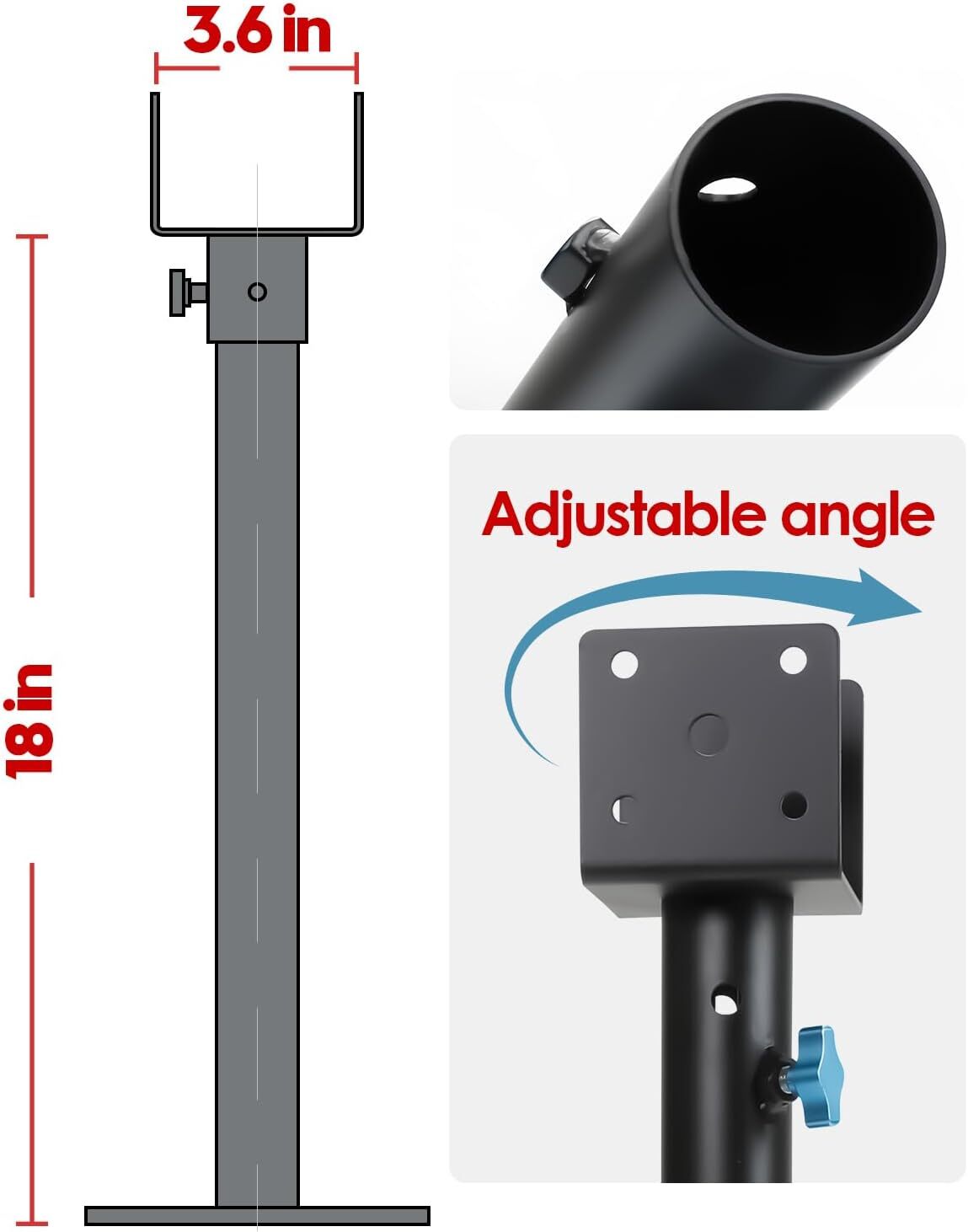 2Pack 3.6-Inch Saddle Stainless Steel Roof Riser for Patio Pergola