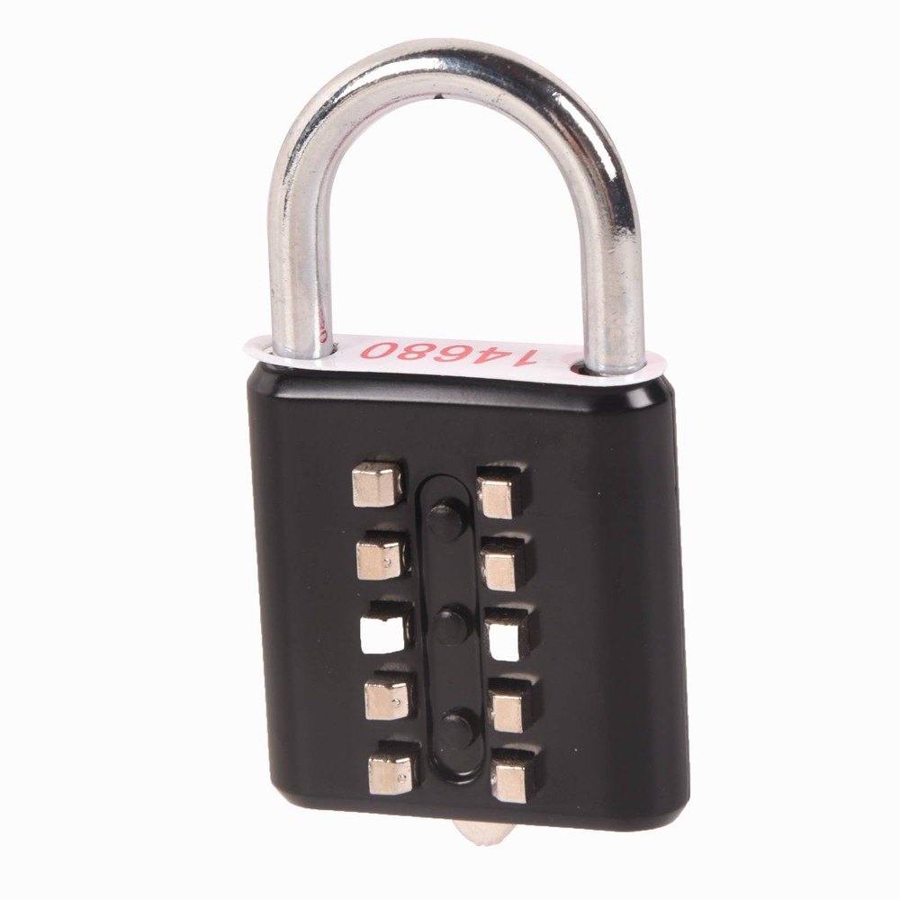 10 Digit Push Button Combination Lock Travel Padlock 5 Digit Locking Mechanism