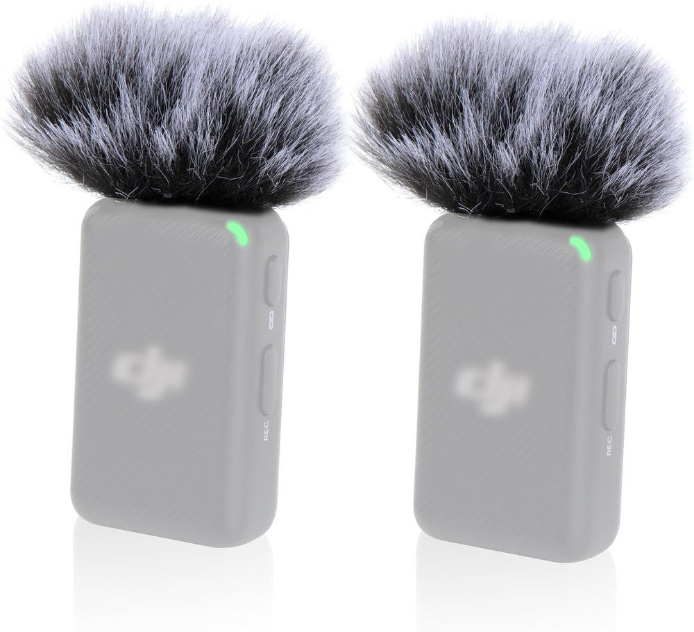 Furry Pop Filter Compatible with DJI MIC Wireless Lavalier Microphone, Windscree