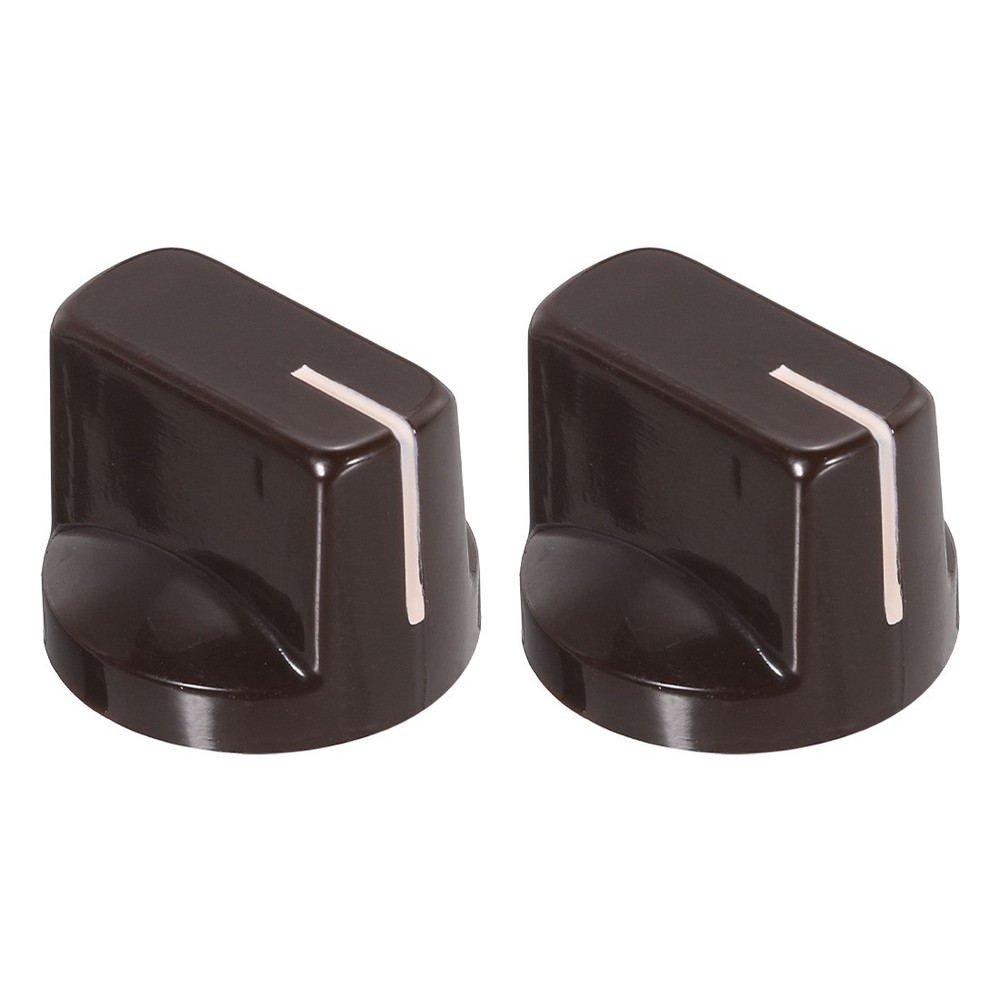 2Pcs 6.4mm Shaft Hole Pedal Knobs Pointer Control Knobs with Set Screw Coffee