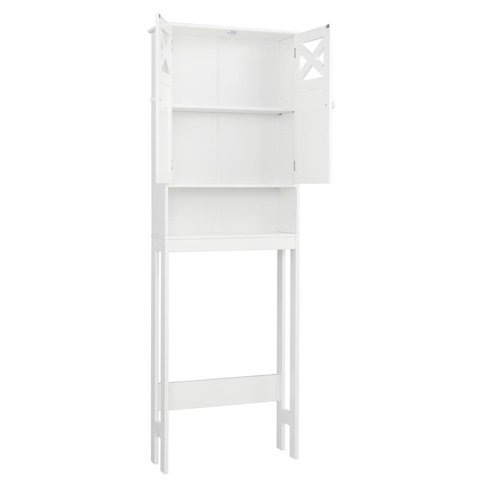 Over the Toilet Bathroom Storage Space Saver Cabinet White 68" H