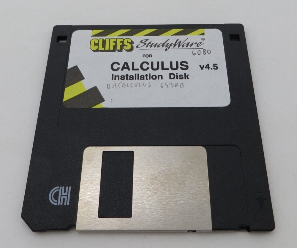 Cliffs StudyWare for CALCULUS Installation Disk V4.5 3.5" Floppy Disk vintage