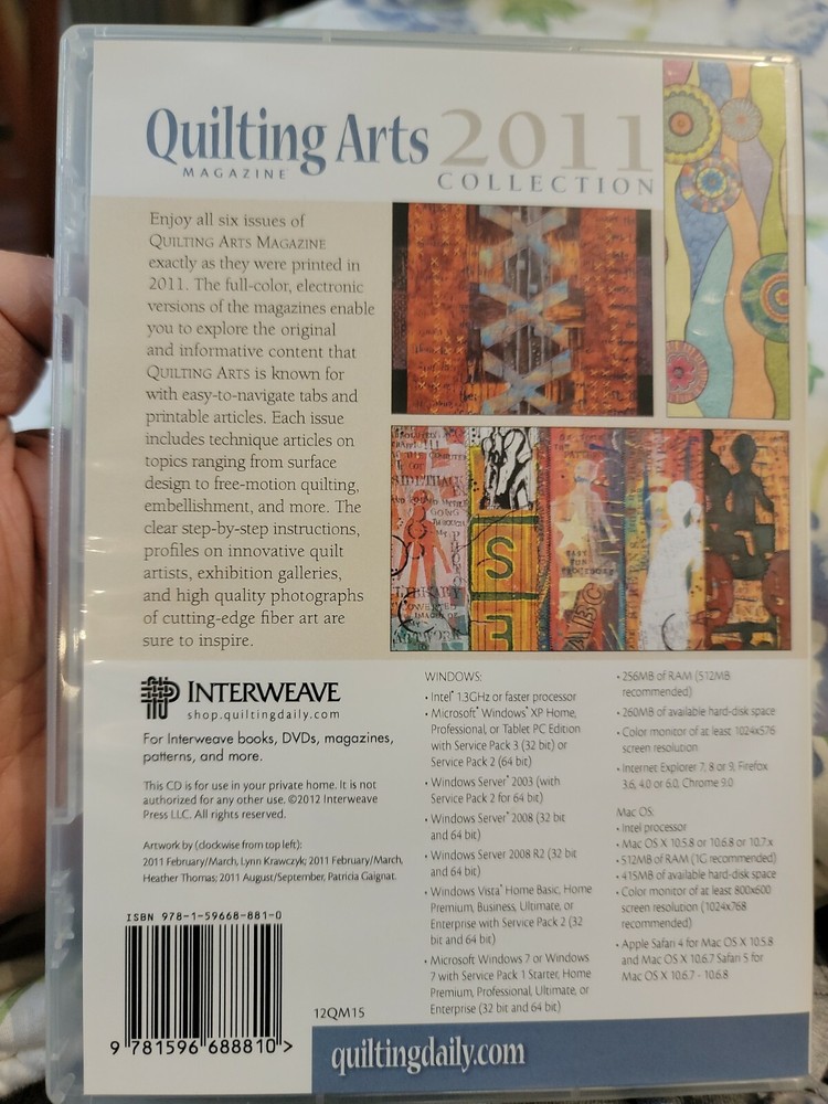 Quilting Arts Magazine 2011 Collection (CD-ROM) 6 issues