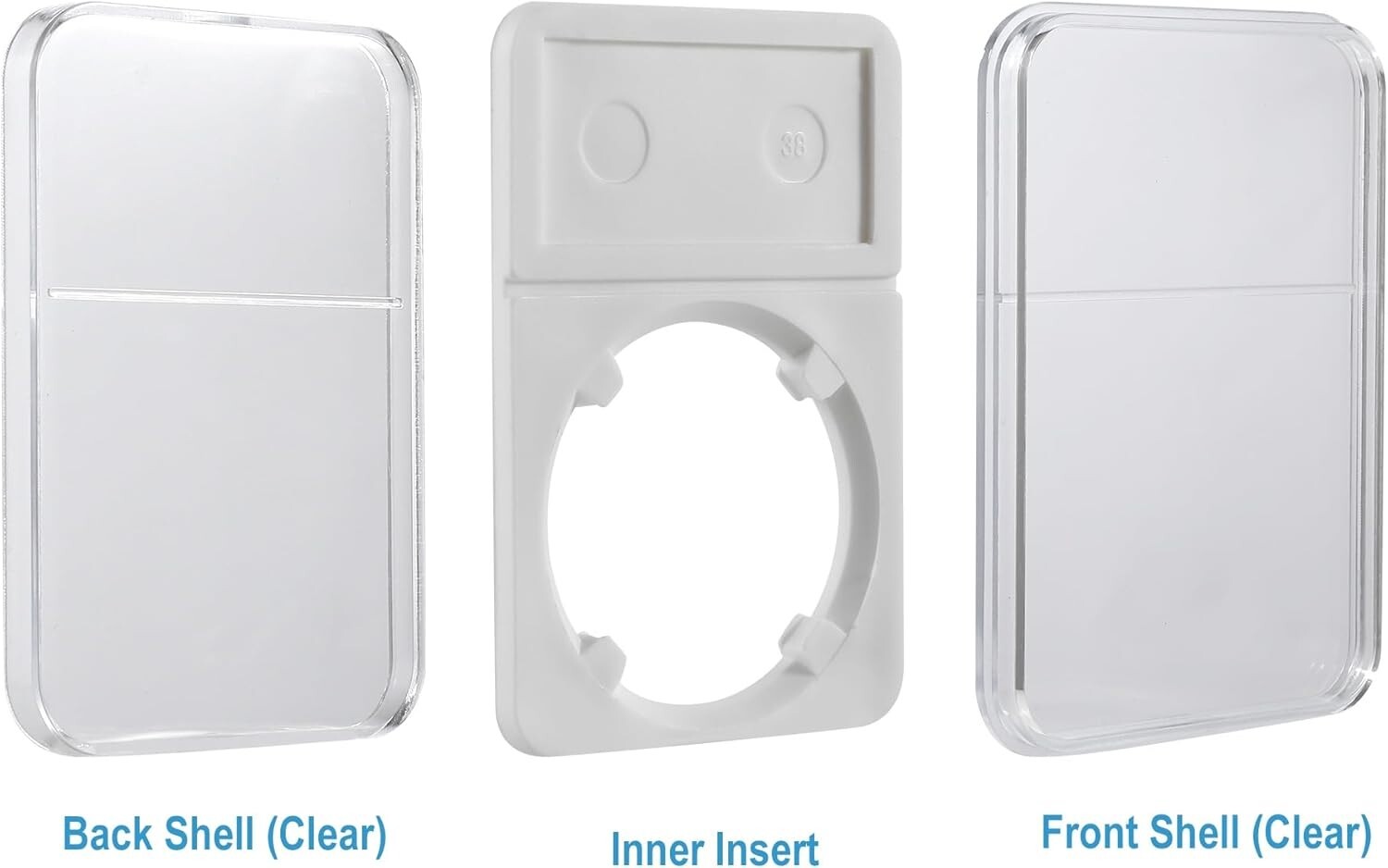 10-Pack 38mm Coin Slab Display Holder for Morgan,Peace,IKE Silver Dollars Labels