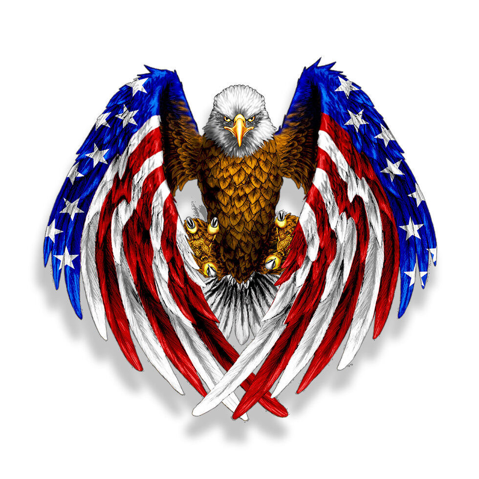 Bald Eagle USA American Flag Sticker