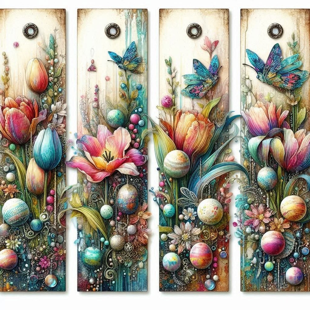 Floral Bookmarks Junk Journal Scrapbook Choose A Set