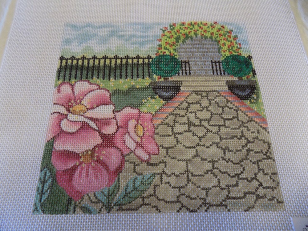 HAND PAINTED GARDEN SCENE 1