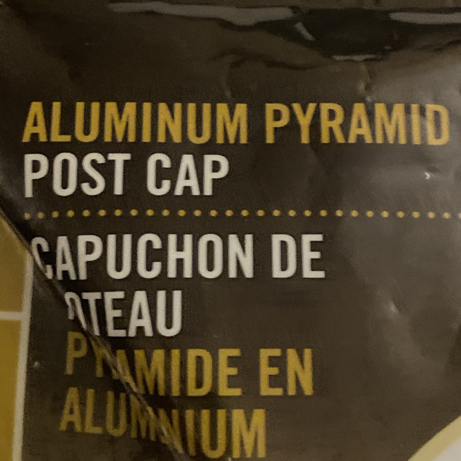 4" x 6" Heavy Duty Aluminum Pyramid Post Cap - Black