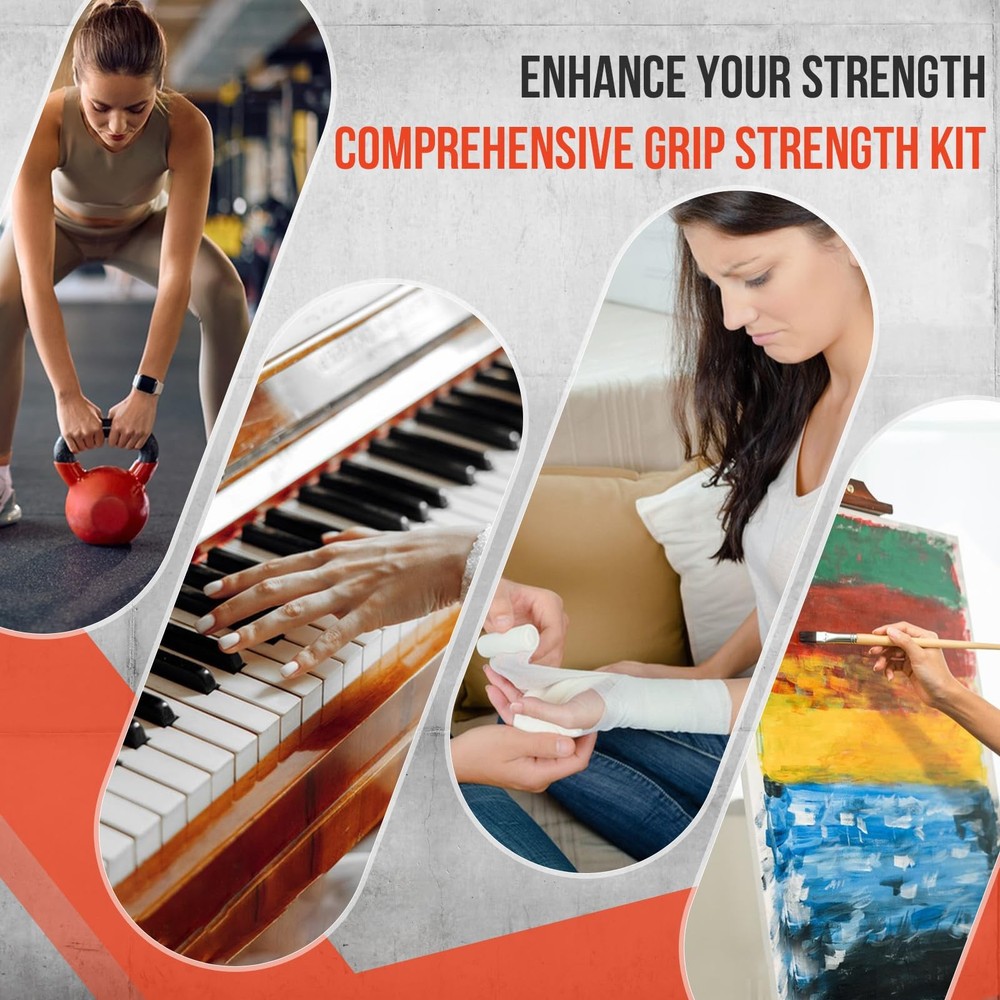 TEAWOO 4-Pack Grip Strength Trainer Kit, Adjustable Forearm 4PCS, black