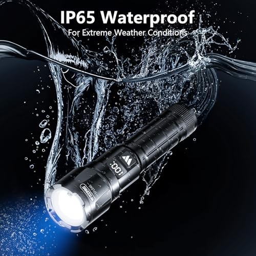 LED Rechargeable Flashlight 2Pack, 3Modes Super Bright High 2 PACK Black