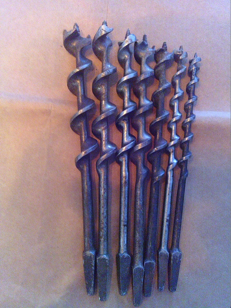 Seven Assorted Brace Bits By Irwin & Dukes Tool