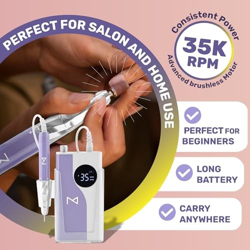 M Ying Yang YY-B Brushless Nail Drill 35K RPM Wireless Violet