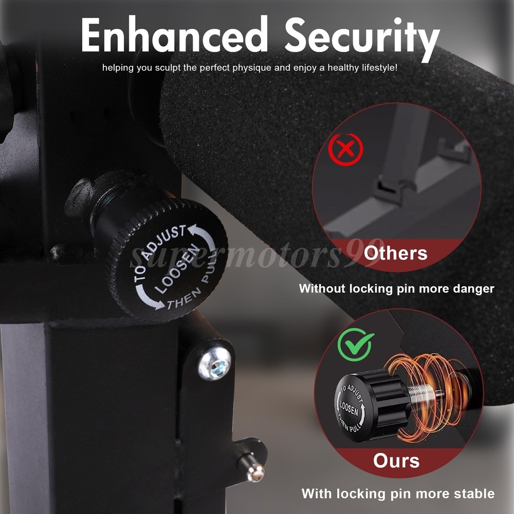 Adjustable Foldable Exercise Weight Bench Workout Bench Gym w/Resistance Bands