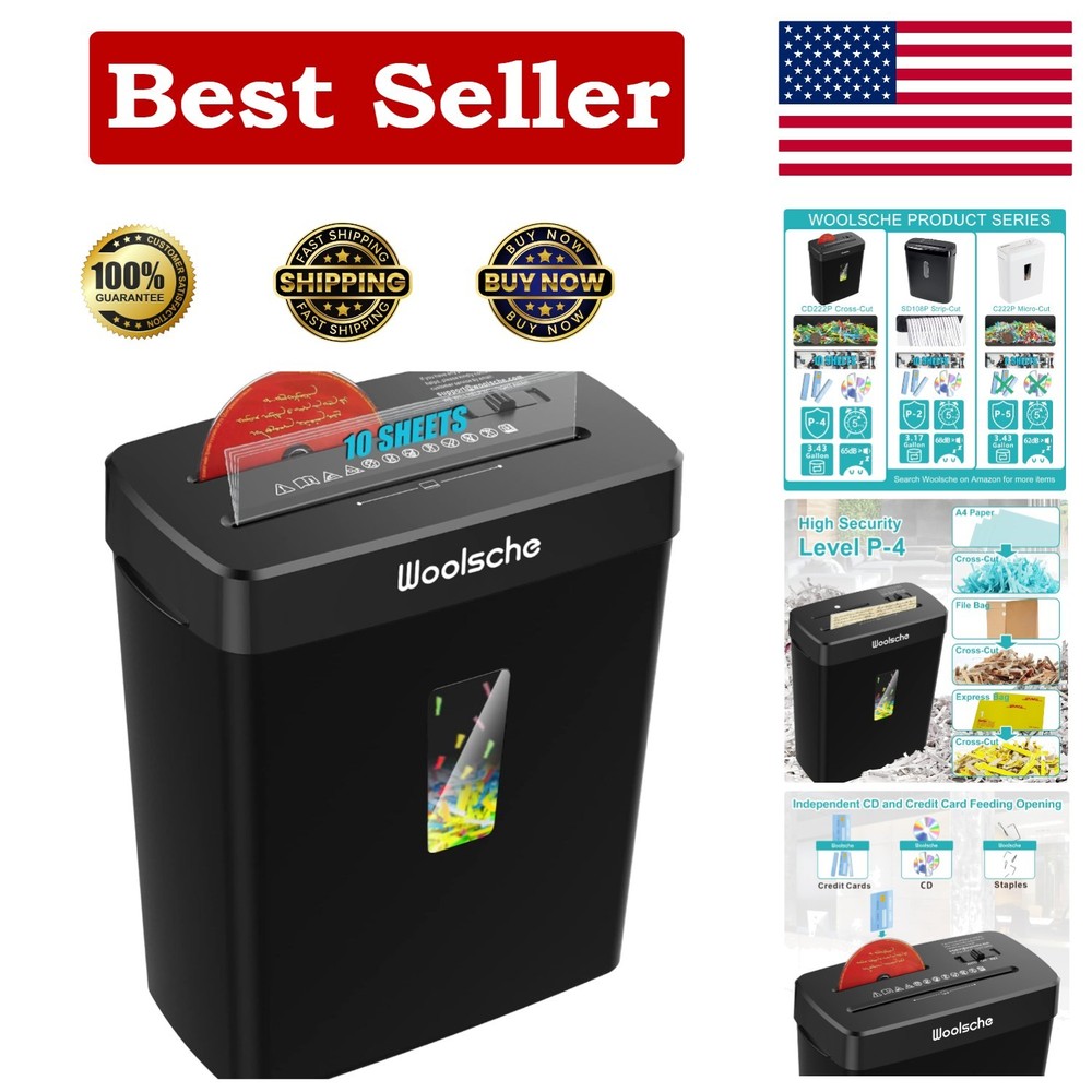 Certified 10-Sheet Automatic Shredder - Jam Proof, P-4 Security Level