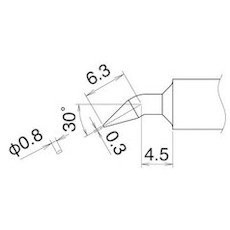 HAKKO soldering tip 0.8JD type T22JD08