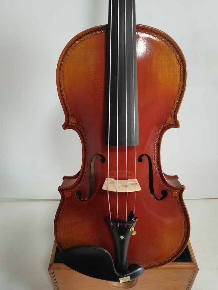 Master 4/4 violin Solid Flamed maple back spruce top hand carved K4256