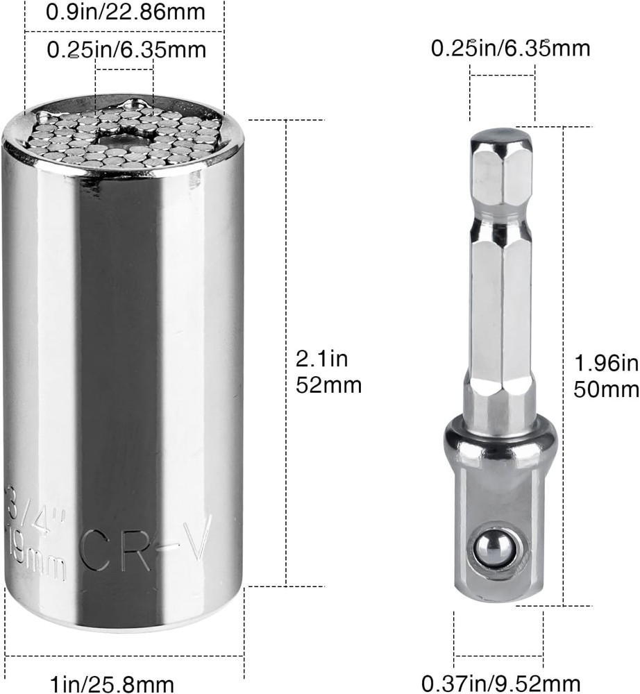 DIY Handyman Gift Geekman Silver Universal Socket Tools