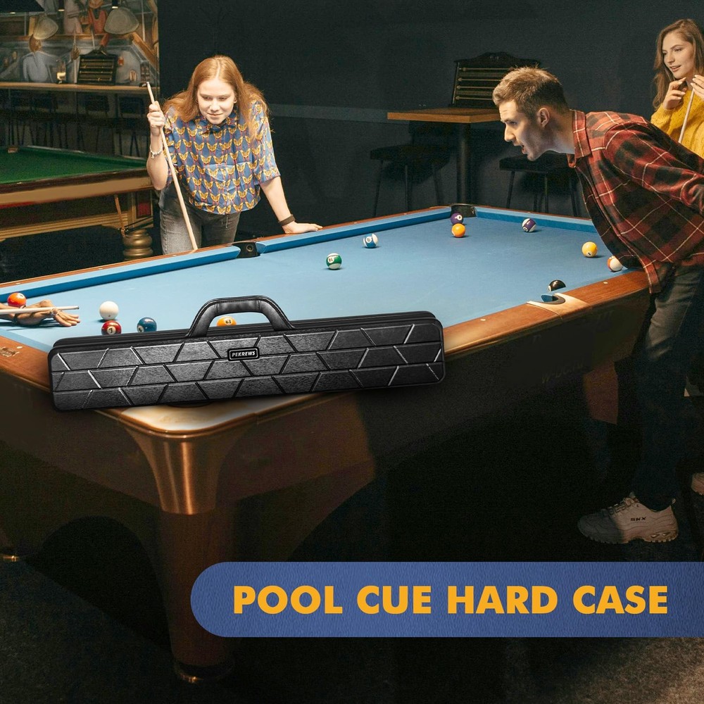 Pool Cue Case, Hard Shell Stick Case 4x4, Black