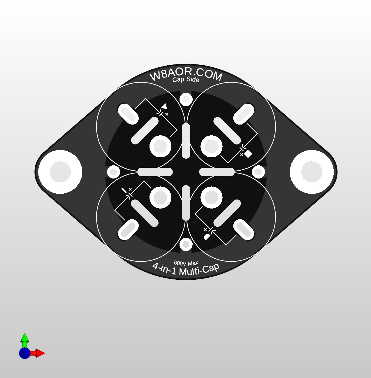 Multi Section Sector Capacitor Circuit Board KIT 600V Wide Body 4 in 1 capacitor