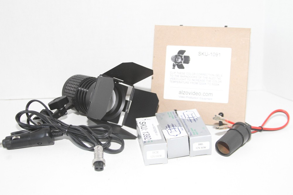 VIDEO Camcorder Light + Hot Shoe Extender extra bulbs gels electronics camera