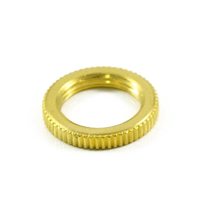 Switchcraft Knurled Toggle Switch Nut, Flat -  Gold (U.S.)