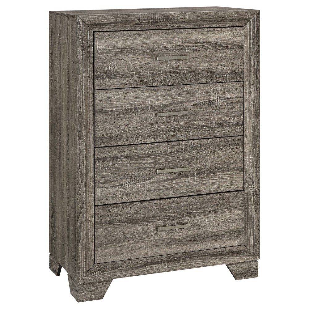 Coaster Wright 5-Piece Transitional Wood Eastern King Bedroom Set in Brown Oak