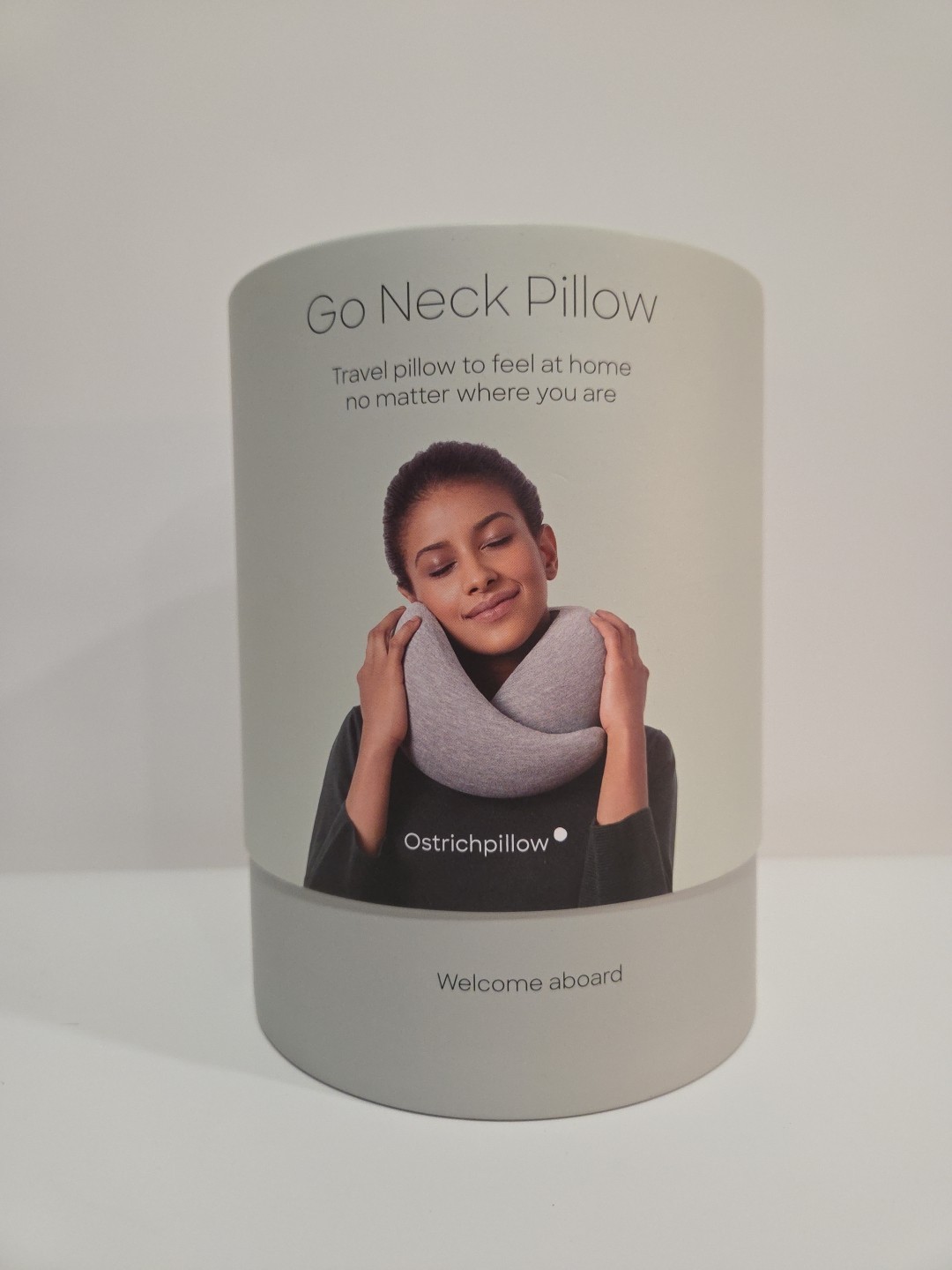 Open Box-OstrichPillow Go Neck Travel Pillow, Memory Foam, Grey/Black