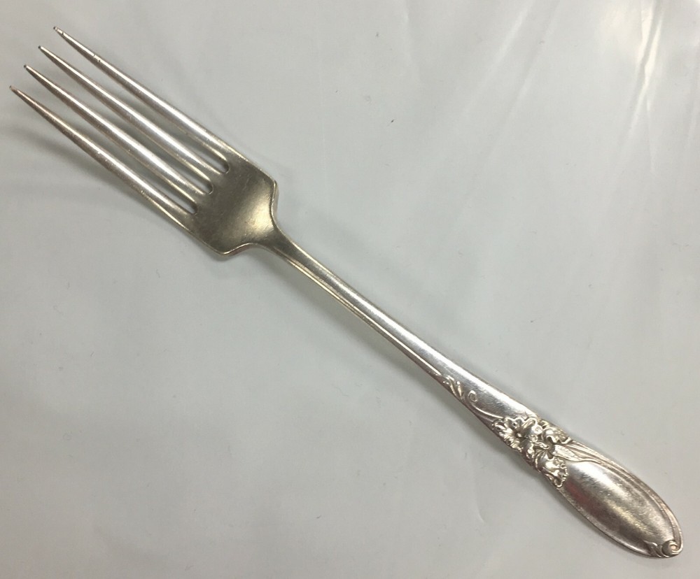 Oneida Community White Orchid Silver-Plated Dinner Fork 7 11/16"