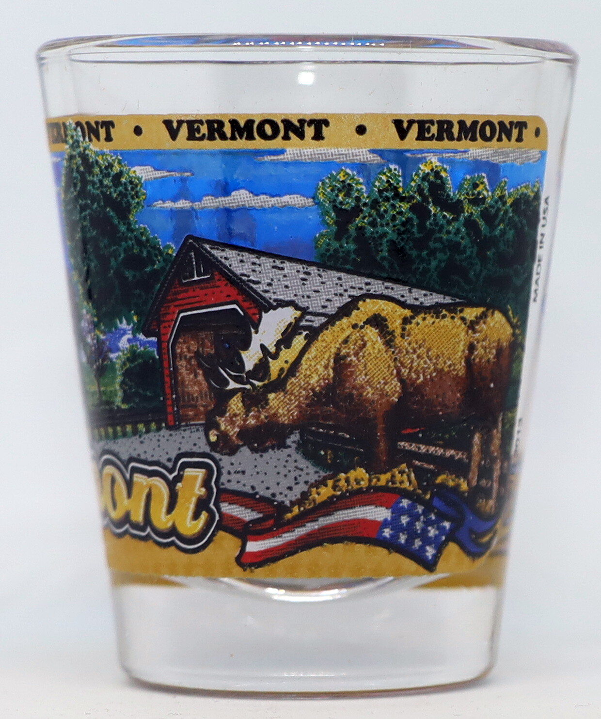 VERMONT STATE WRAPAROUND SHOT GLASS SHOTGLASS