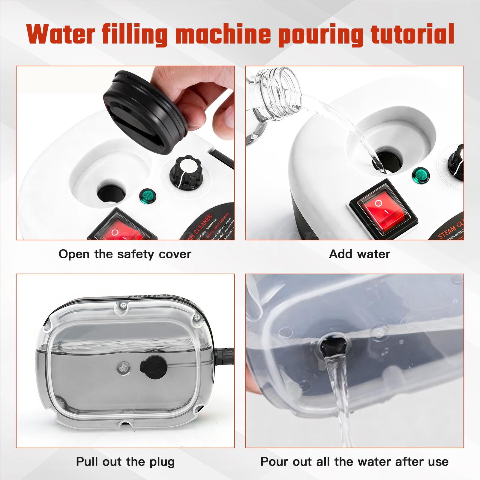 2500W Handheld High Temp Steam Cleaner High Pressure Household Cleaning Machine