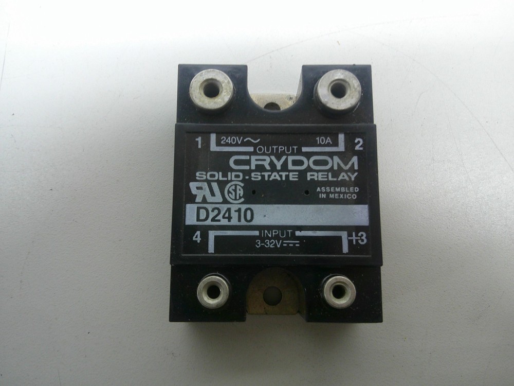 CRYDOM D2410 Solid State Relay, SPST-NO, 10 A, 280 VAC, Panel Mount, Screw, Zero