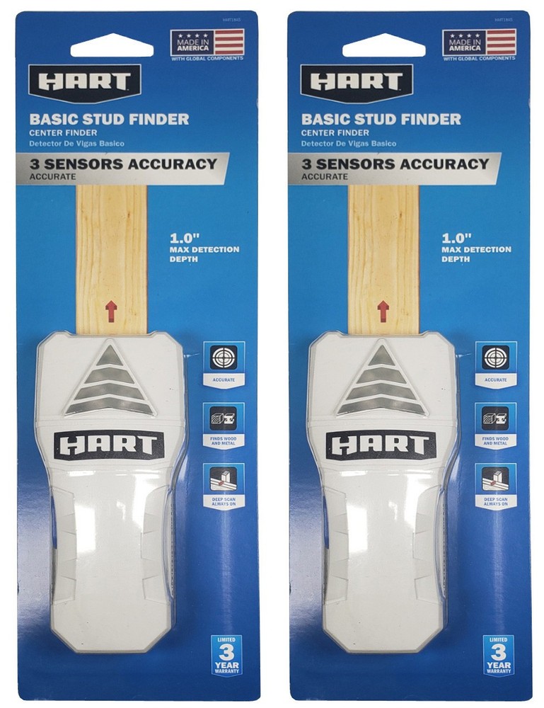 2 Pack HART Basic Center Detection Stud Finders with 3 Sensor Accuracy New