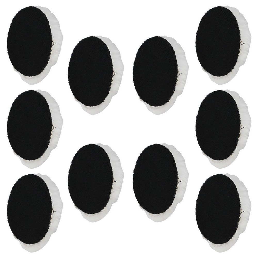 10pcs Lambskin Wool Buffing Pads 3inch Hook Loop Polishing Wool Buffer