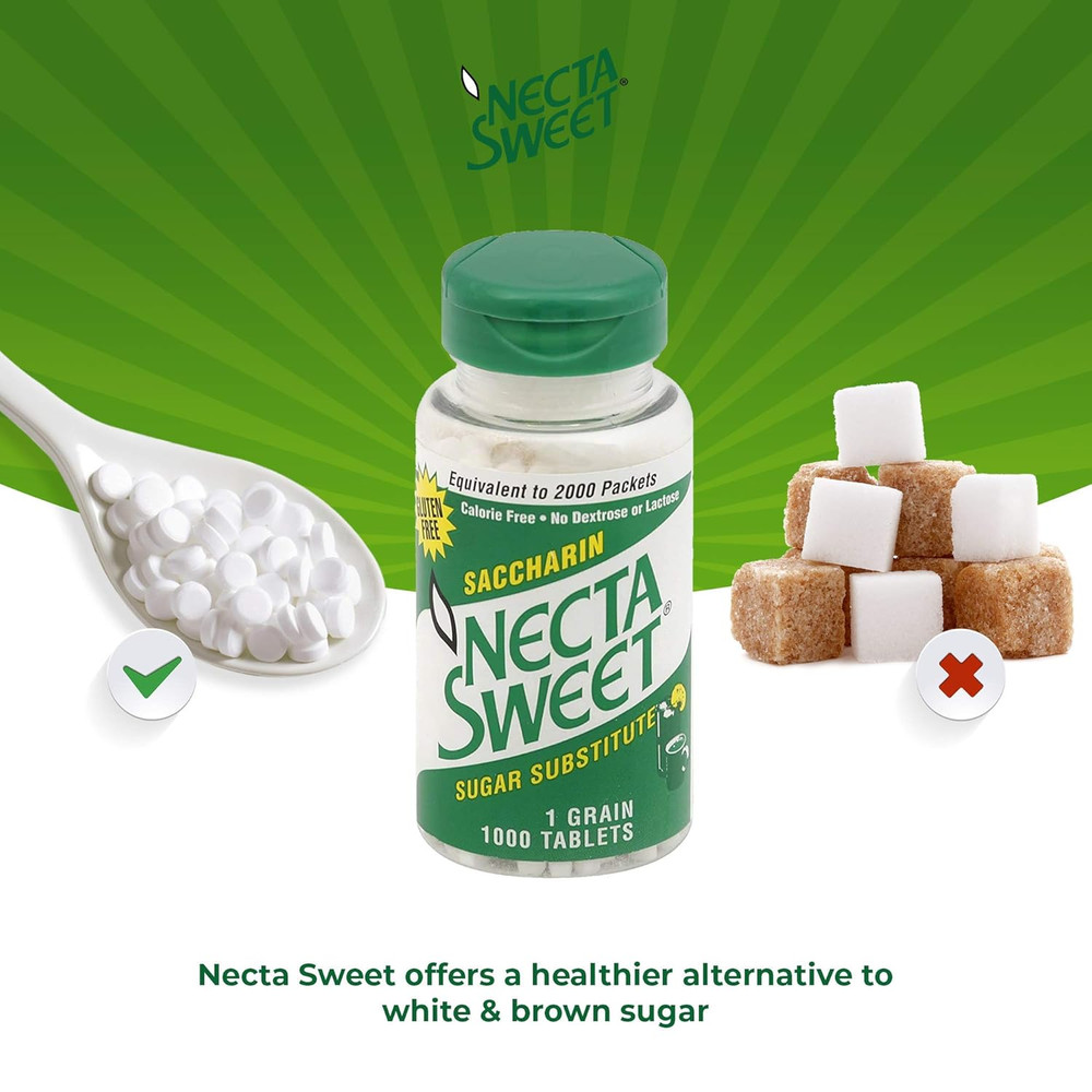 Saccharin Tablets, 1-Grain, 1000 Tablet Bottle