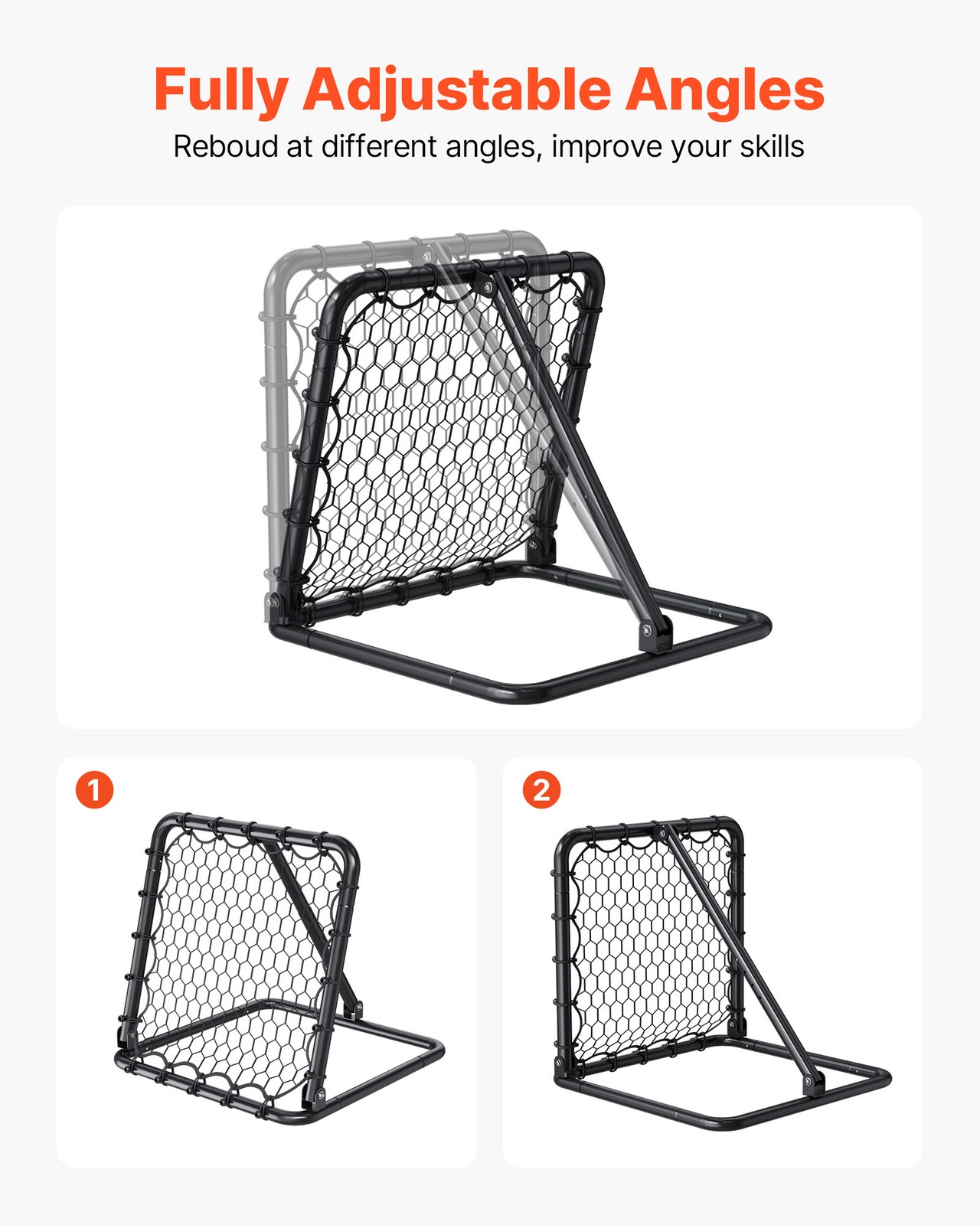 34"x34" Soccer Rebounder Net Kick-Back Portable Football Training Gifts
