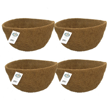 17" x 10" Round Molded Coco Liner - 4 Pack