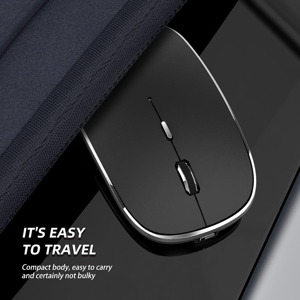 Wireless Mouse Chargeable Portable Silent Wireless Mouse USB and -C Dual Mode...