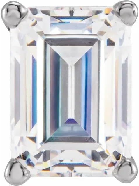 18K White Gold Unset Emerald 4-Prong Peg Setting