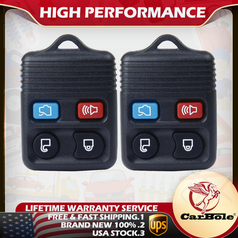 2 Replacement Keyless Entry Remote Control Key Fob Clicker Transmitter 4 Button